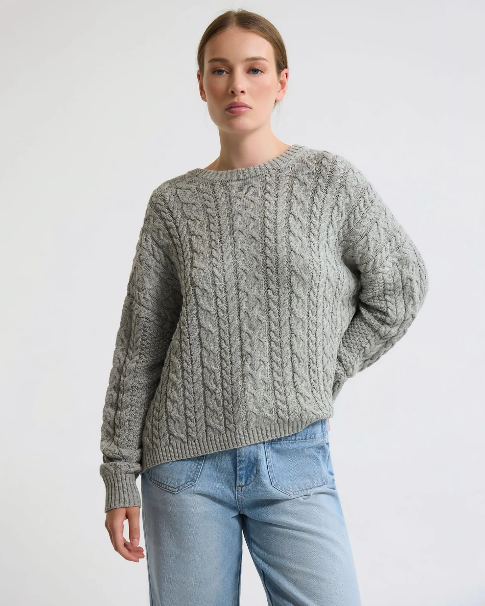 Evie Cable Knit Crew Neck