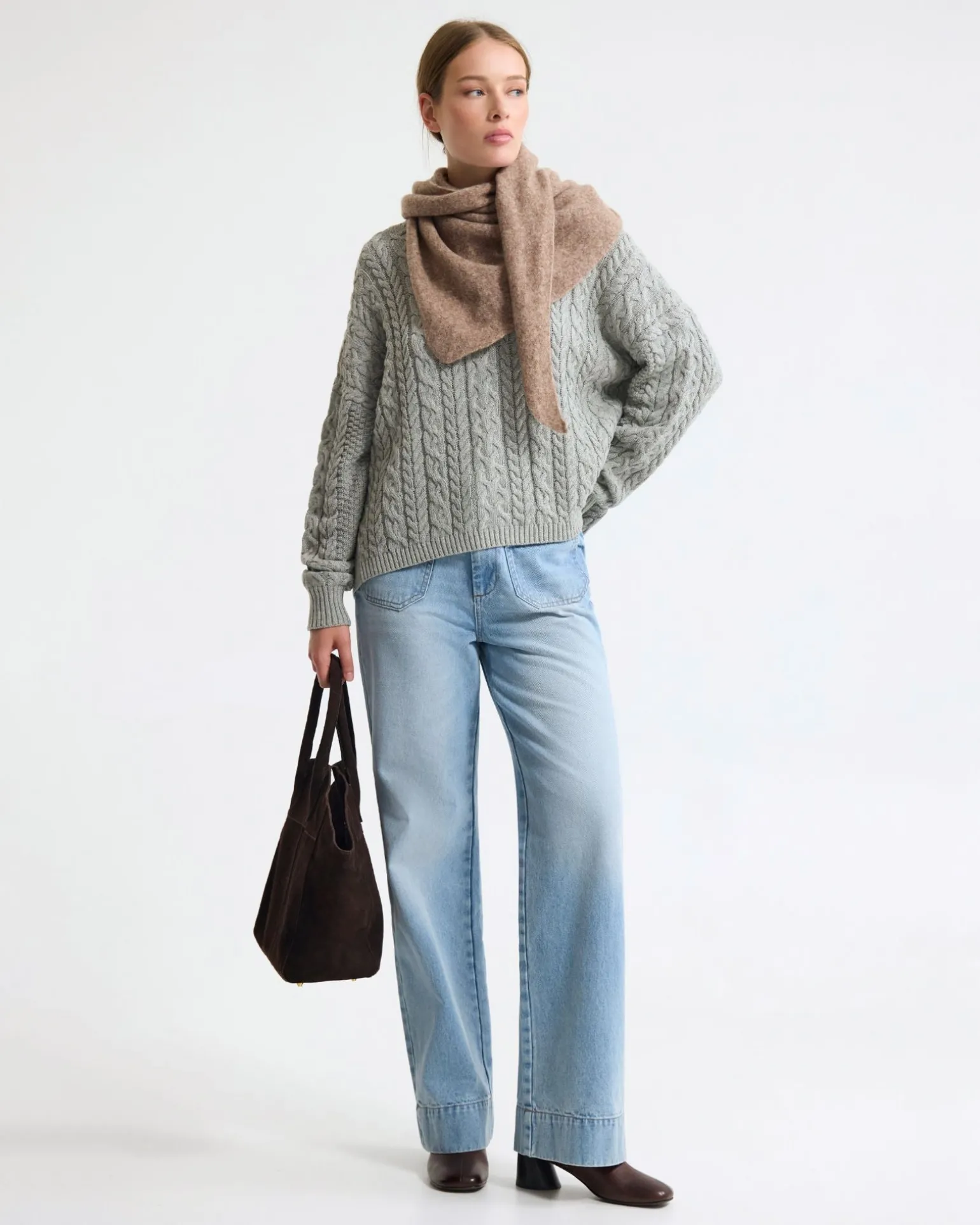 Evie Cable Knit Crew Neck