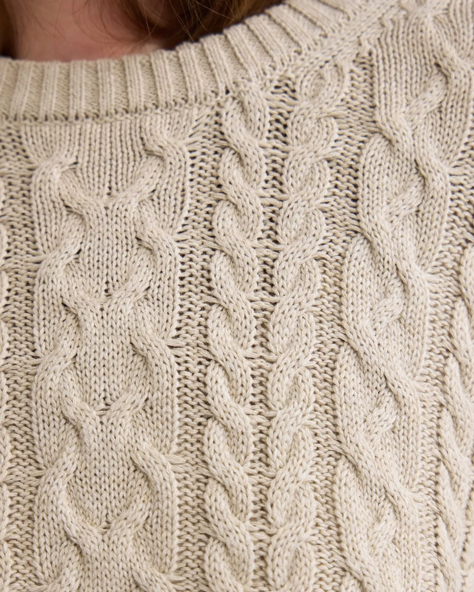 Evie Cable Knit Crew Neck