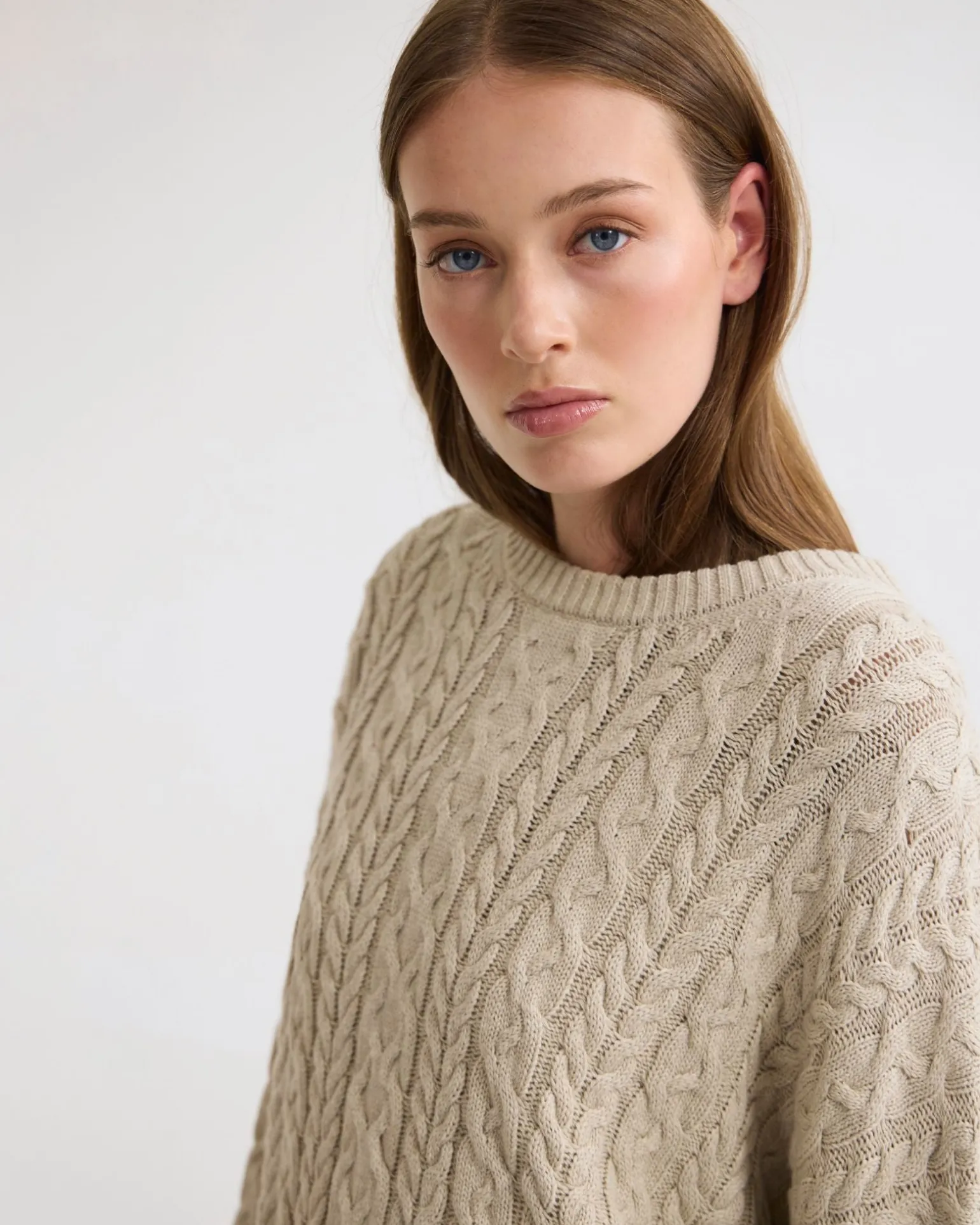 Evie Cable Knit Crew Neck