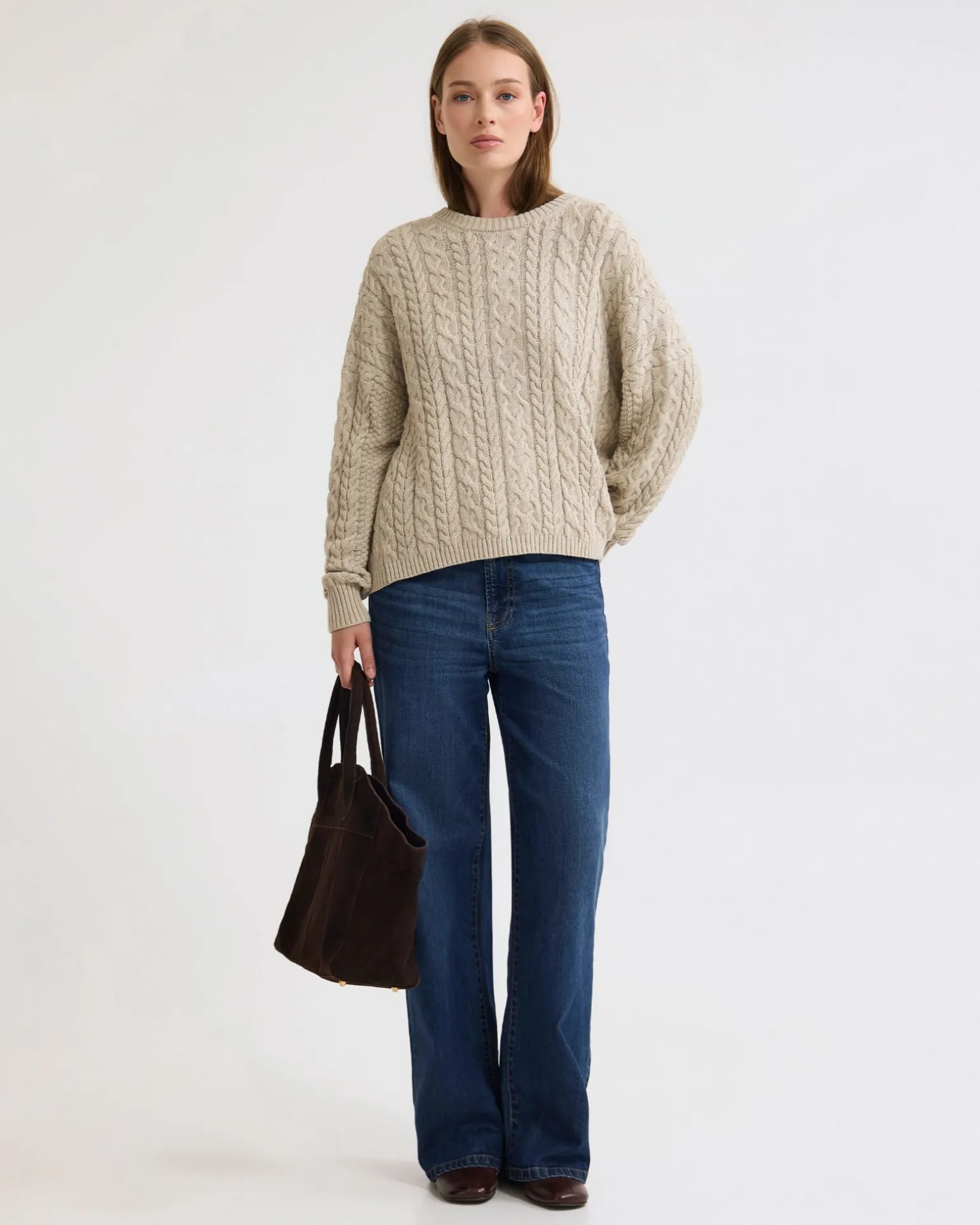 Evie Cable Knit Crew Neck