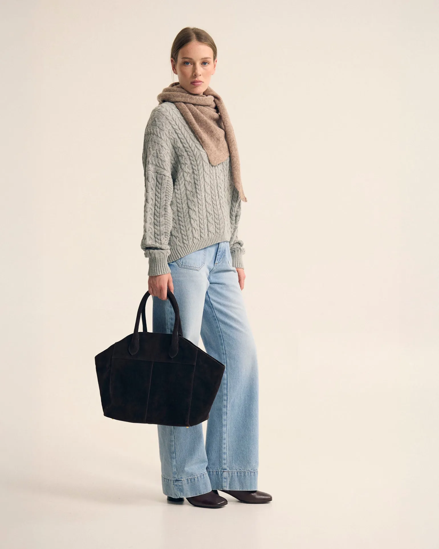 Evie Cable Knit Crew Neck
