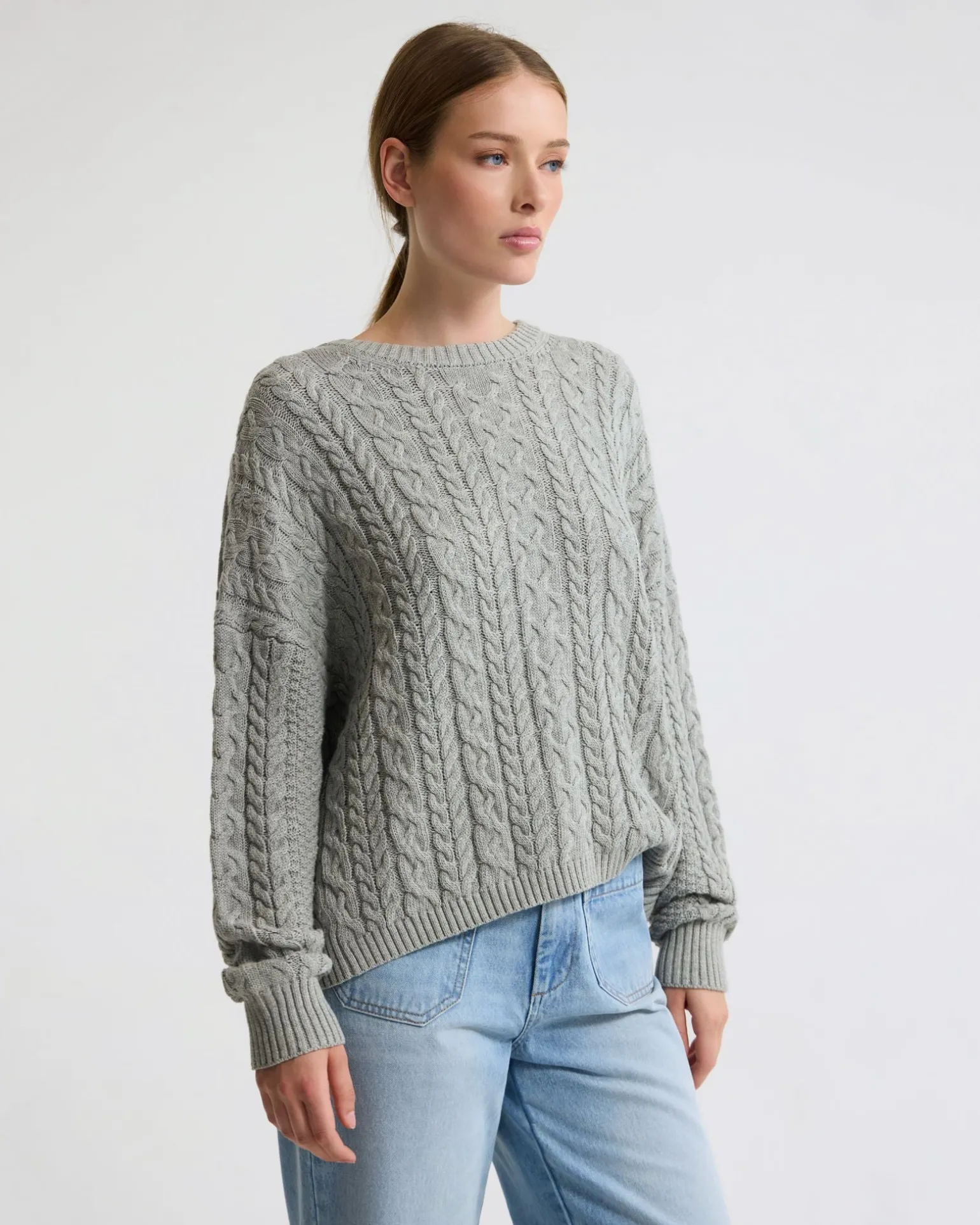 Evie Cable Knit Crew Neck