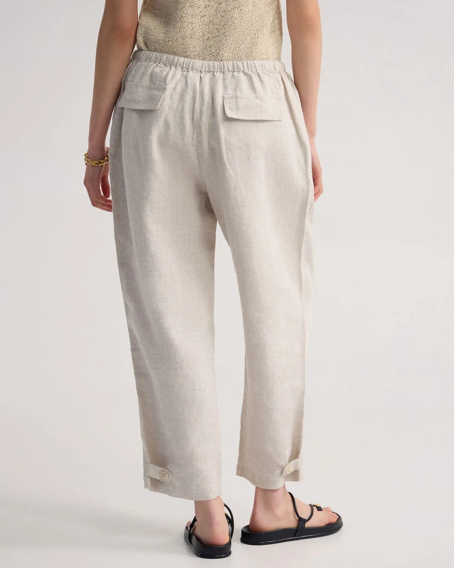 Gabriele Crop French Linen Pant