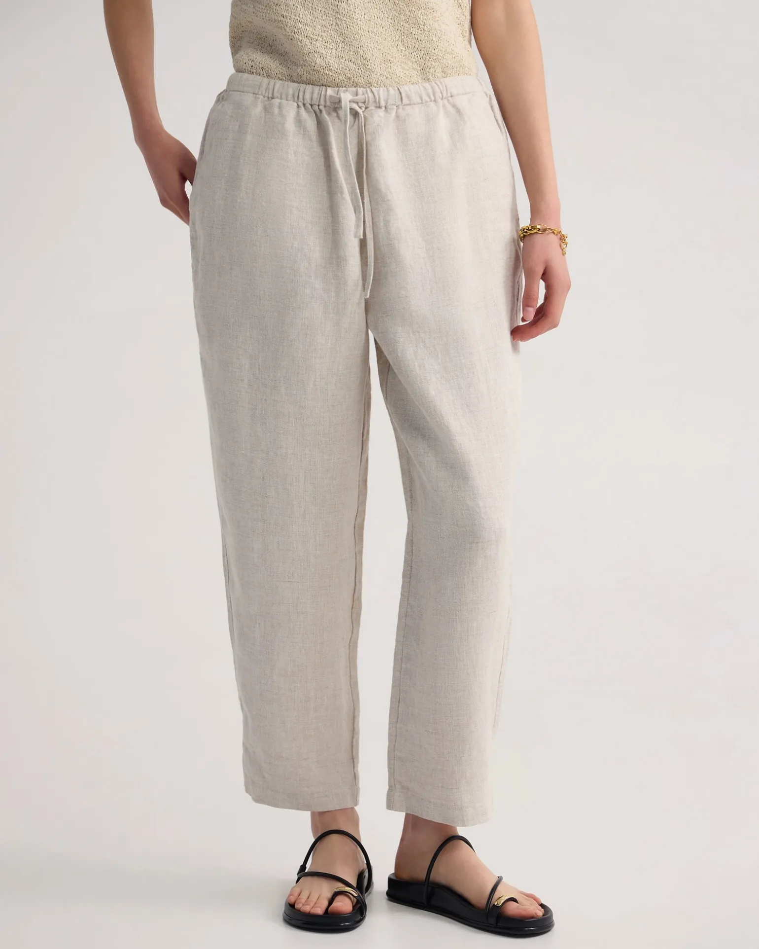 Gabriele Crop French Linen Pant