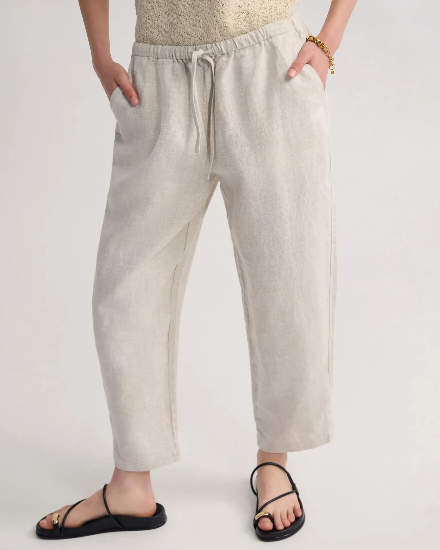 Gabriele Crop French Linen Pant
