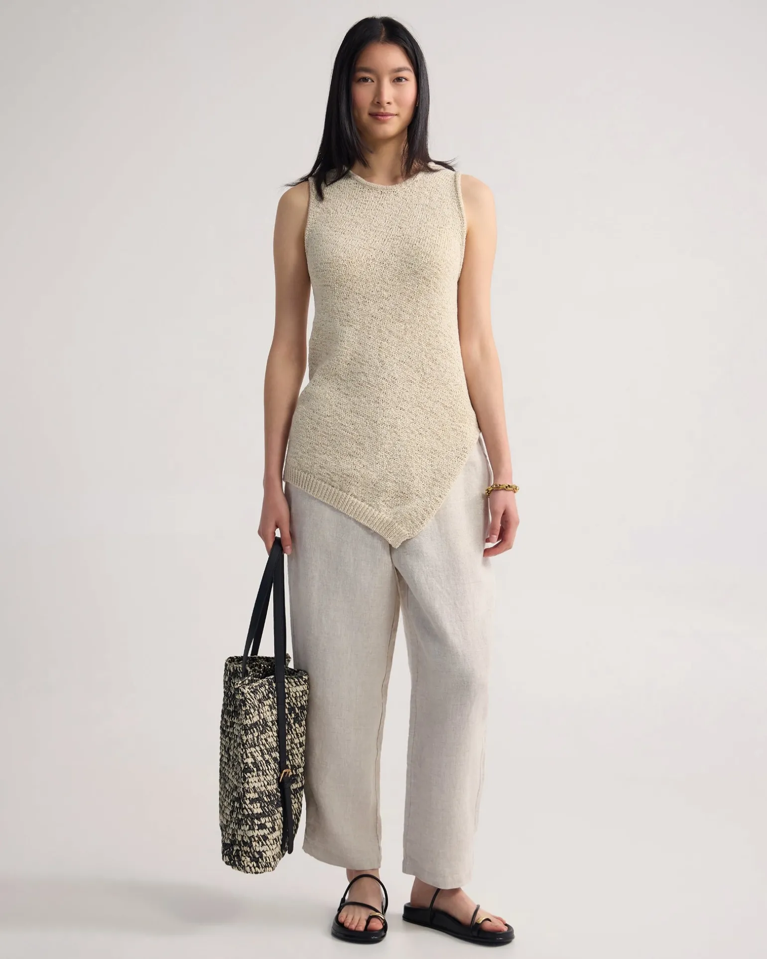 Gabriele Crop French Linen Pant