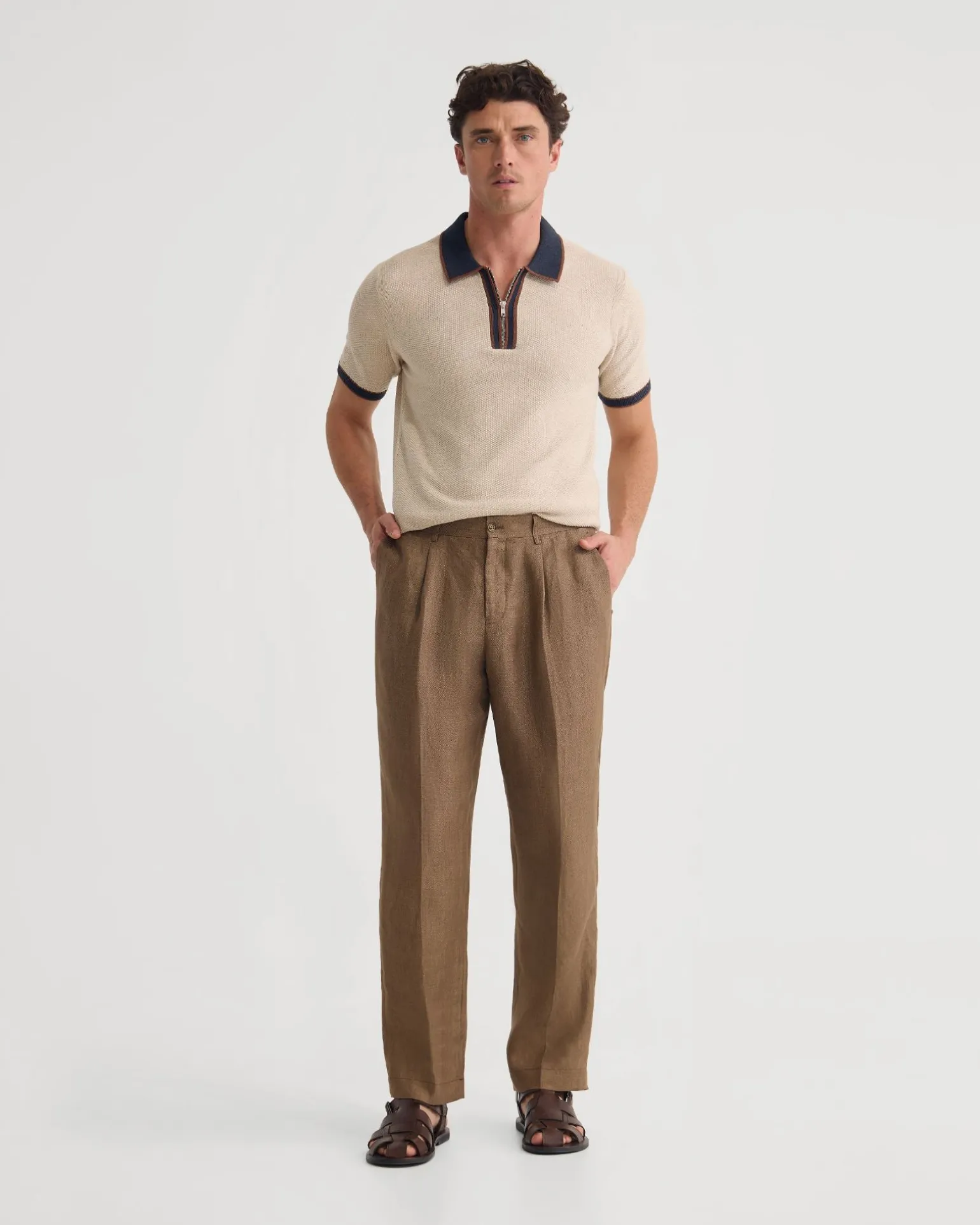 Holden Zip Neck Knitted Polo