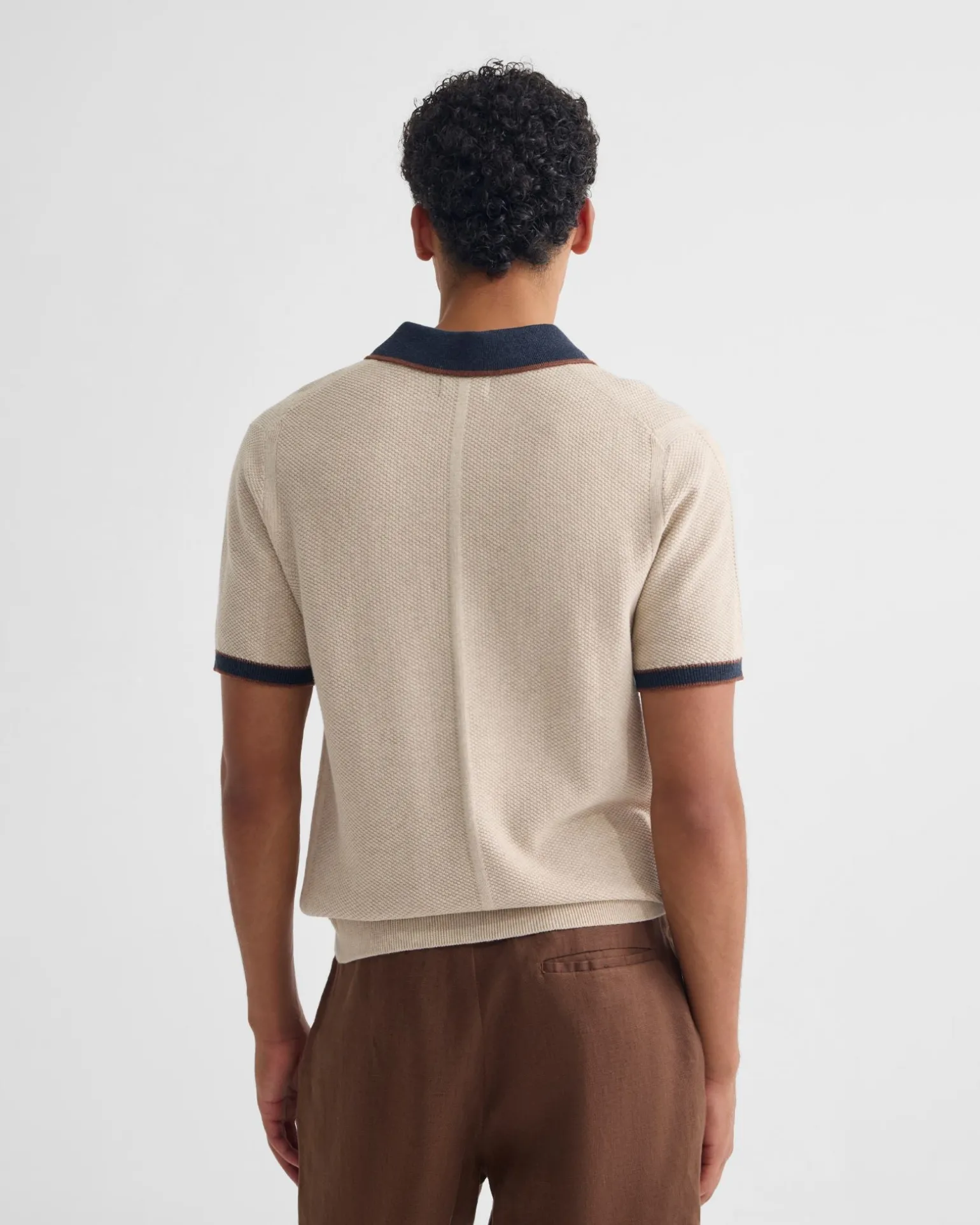 Holden Zip Neck Knitted Polo