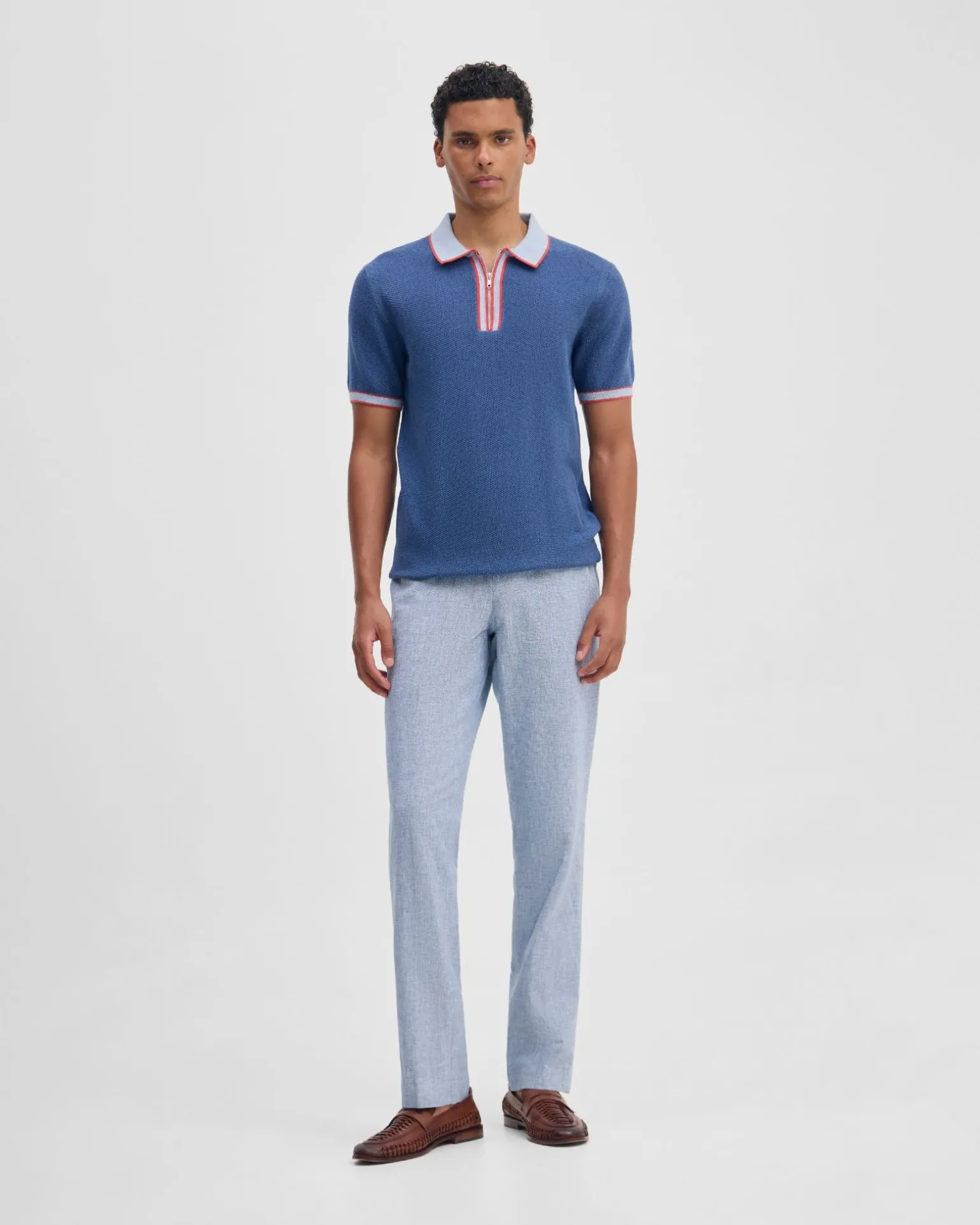 Holden Zip Neck Knitted Polo