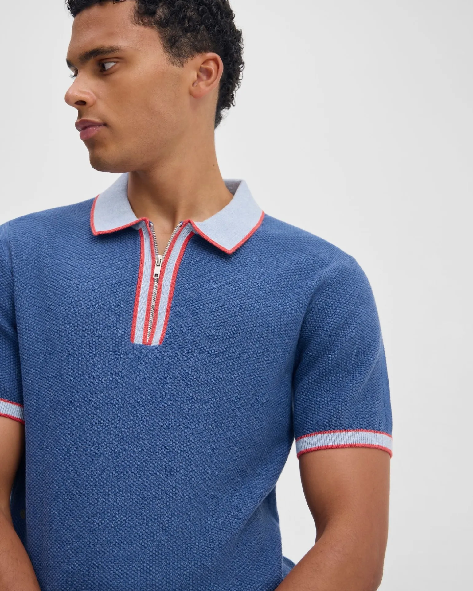 Holden Zip Neck Knitted Polo