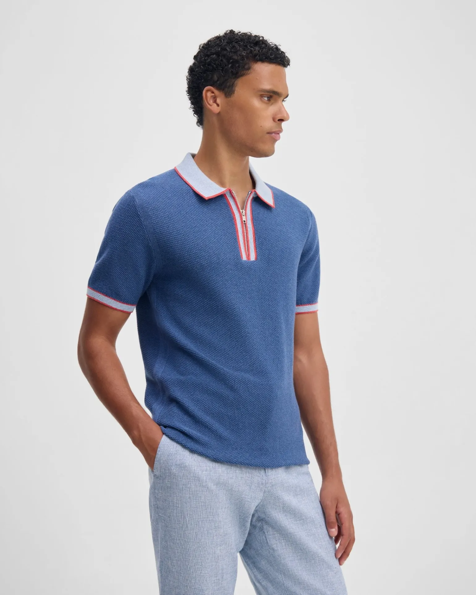 Holden Zip Neck Knitted Polo