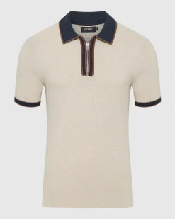 Holden Zip Neck Knitted Polo