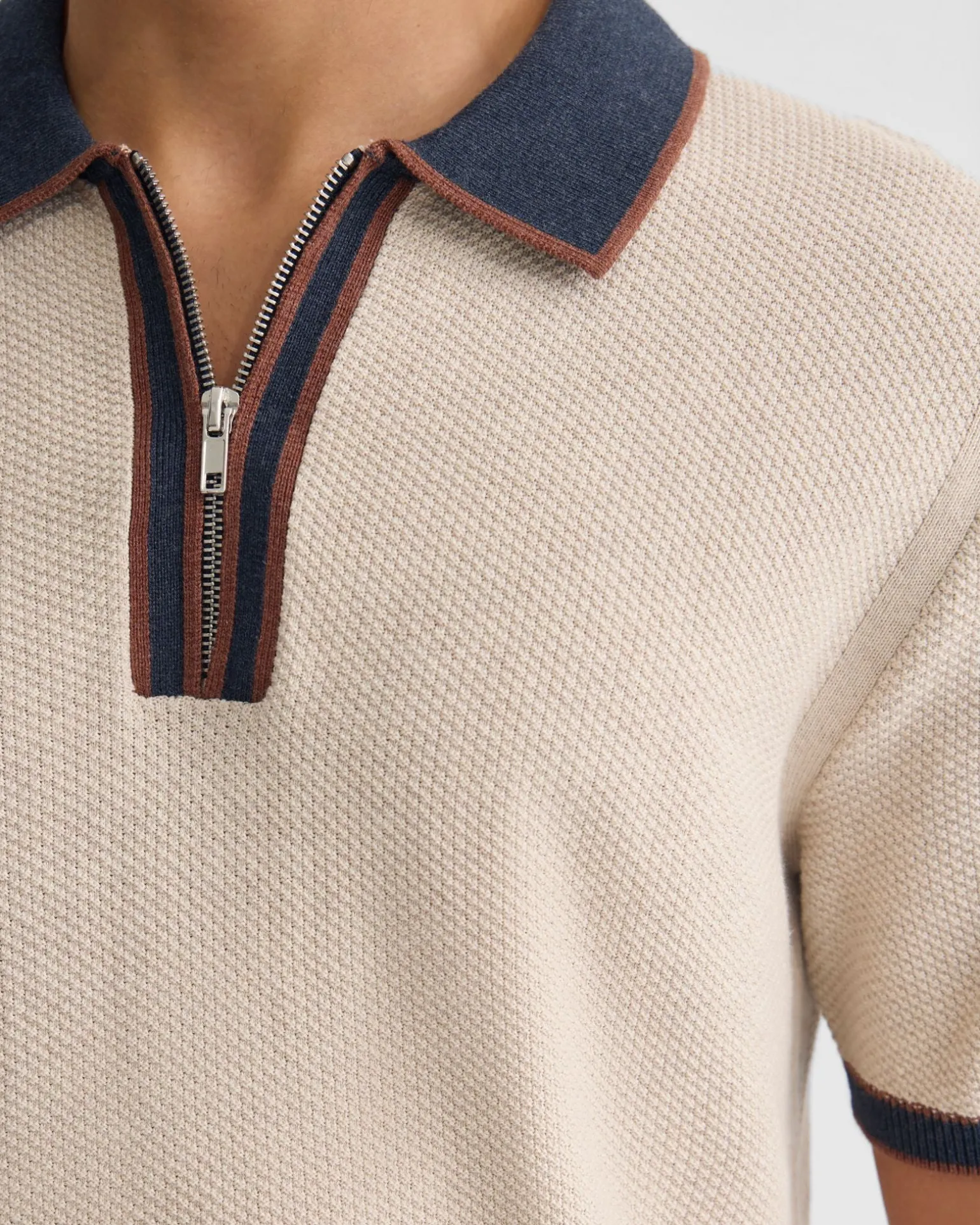 Holden Zip Neck Knitted Polo