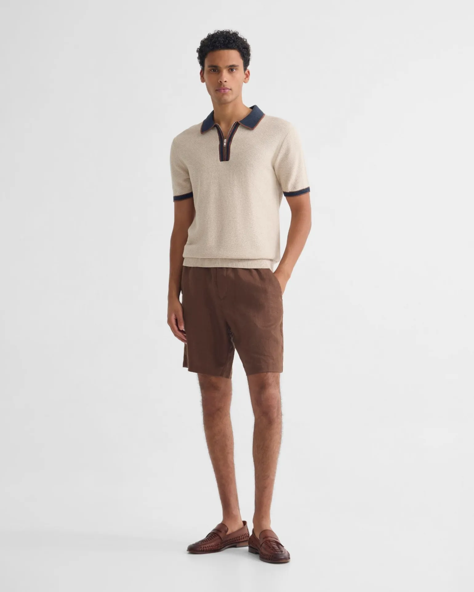 Holden Zip Neck Knitted Polo