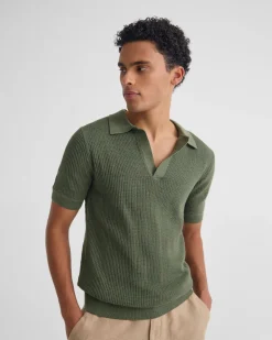 Huck Lined Knitted Polo