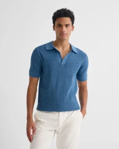 Huck Lined Knitted Polo