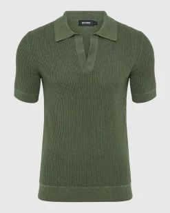 Huck Lined Knitted Polo