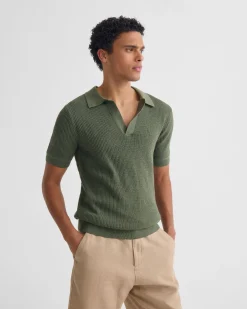 Huck Lined Knitted Polo