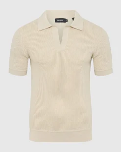 Huck Lined Knitted Polo