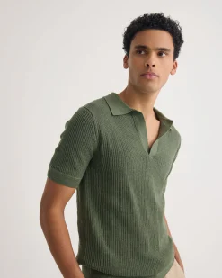Huck Lined Knitted Polo