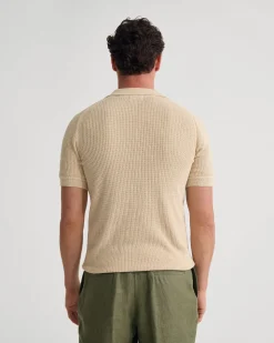 Huck Lined Knitted Polo