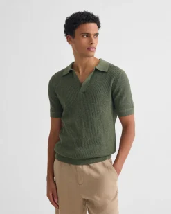 Huck Lined Knitted Polo