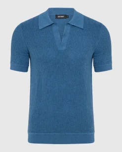 Huck Lined Knitted Polo