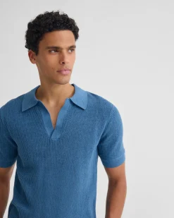 Huck Lined Knitted Polo