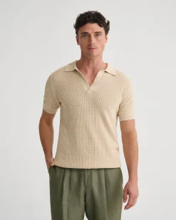 Huck Lined Knitted Polo