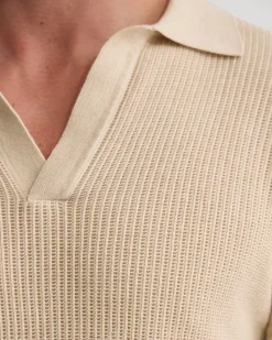 Huck Lined Knitted Polo