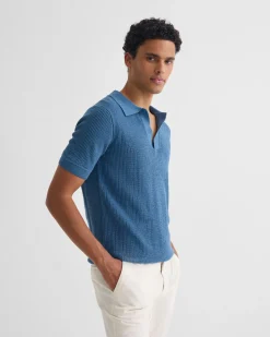 Huck Lined Knitted Polo