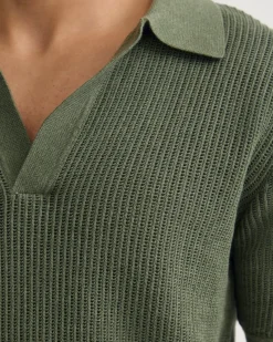 Huck Lined Knitted Polo