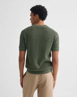 Huck Lined Knitted Polo