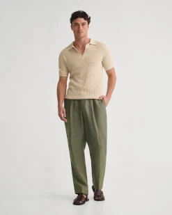 Huck Lined Knitted Polo