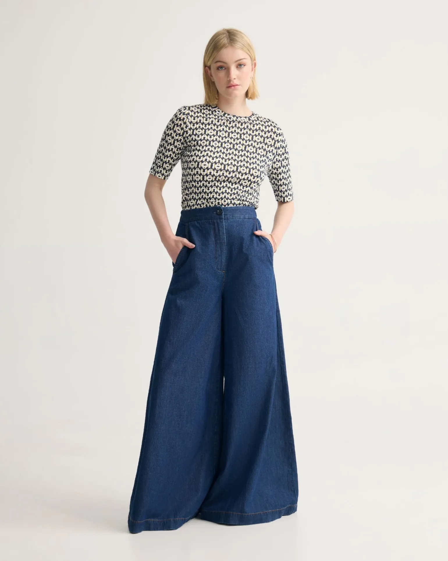 Imogen Printed Jersey Top