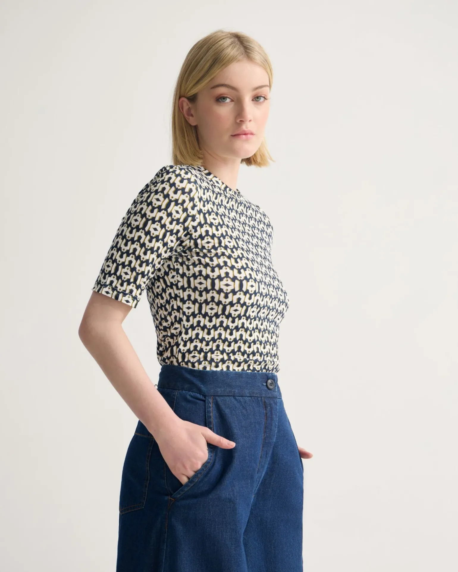 Imogen Printed Jersey Top