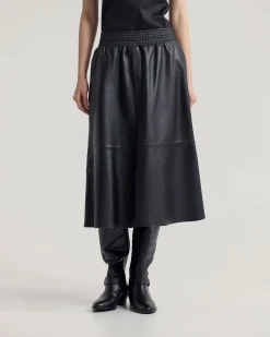 Jaya Leather Midi Skirt
