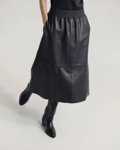 Jaya Leather Midi Skirt