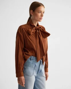 Jenna Rayon Blend Scarf Neck Top