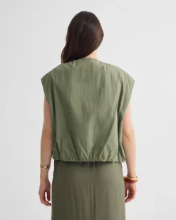 Katie Sleevless Bomber Jacket