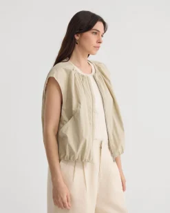 Katie Sleevless Bomber Jacket