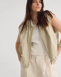 Katie Sleevless Bomber Jacket