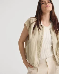 Katie Sleevless Bomber Jacket