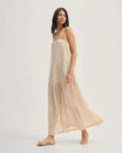 Kristel Linen And Mesh Dress