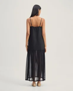 Kristel Linen And Mesh Dress