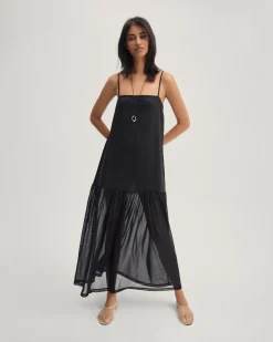 Kristel Linen And Mesh Dress