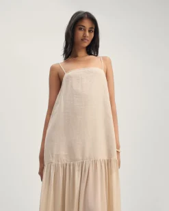 Kristel Linen And Mesh Dress