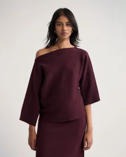 Laura Knitted Folded Collar Top