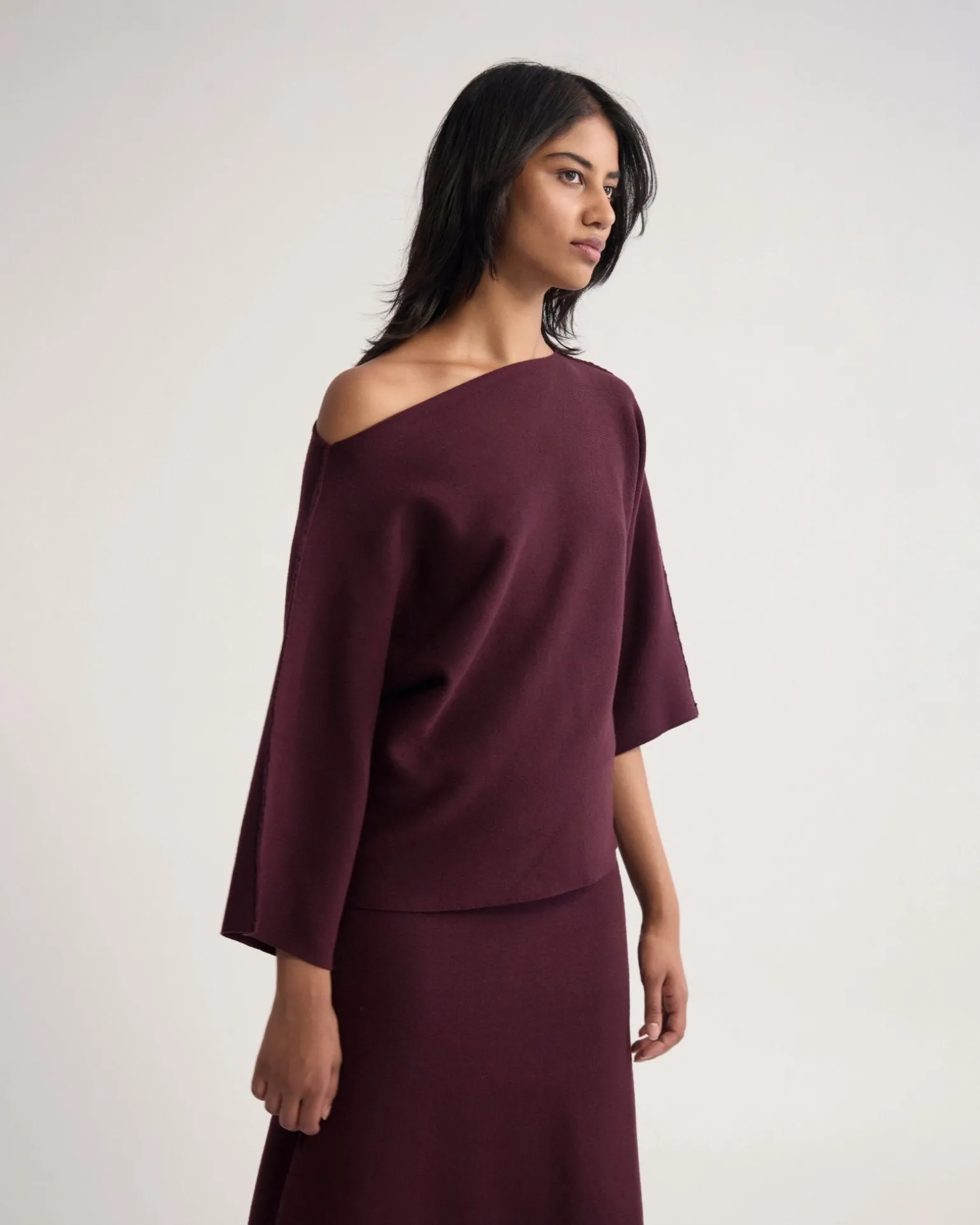 Laura Knitted Folded Collar Top